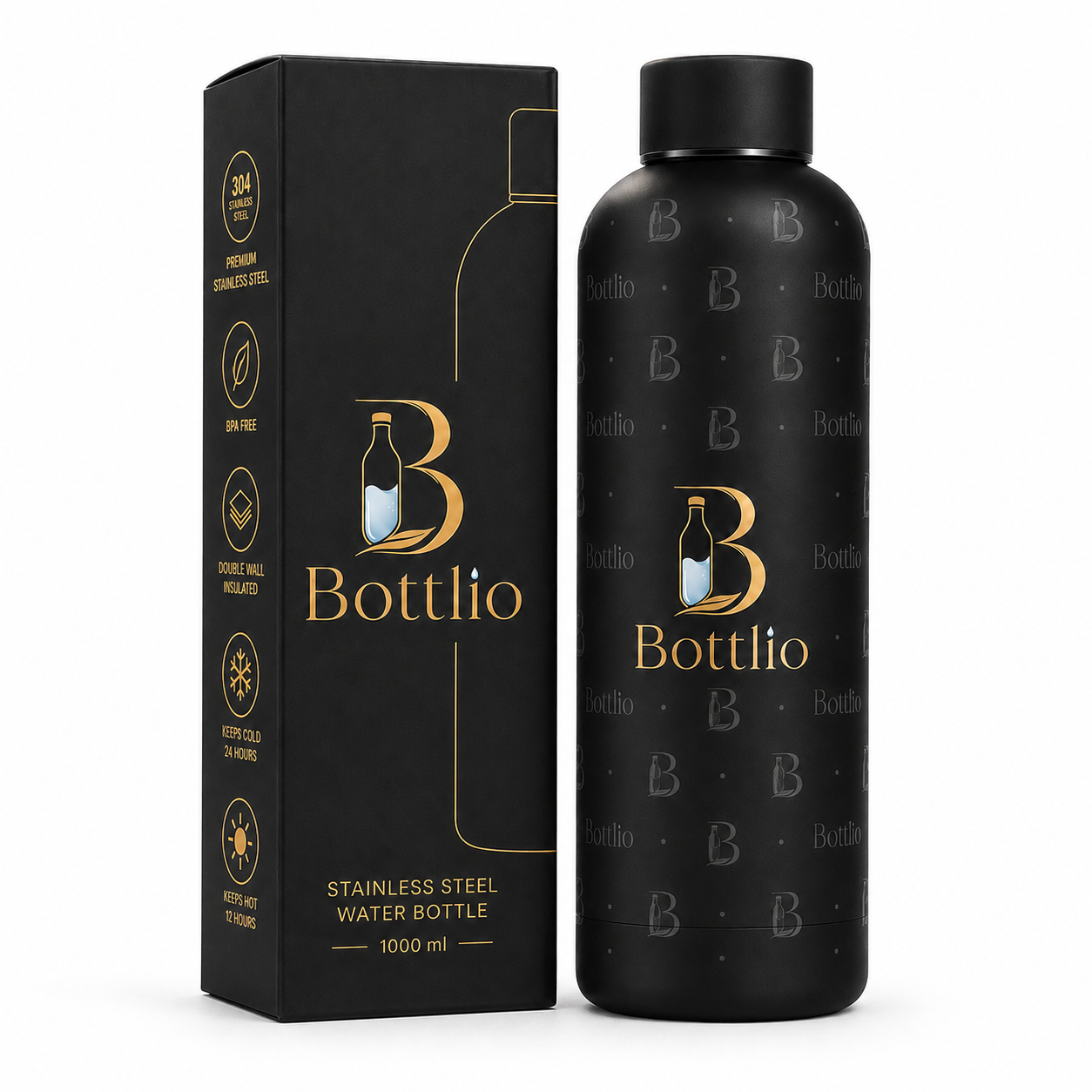 Bottlio Executive Office Bottle Premium stainless-steel bottle.