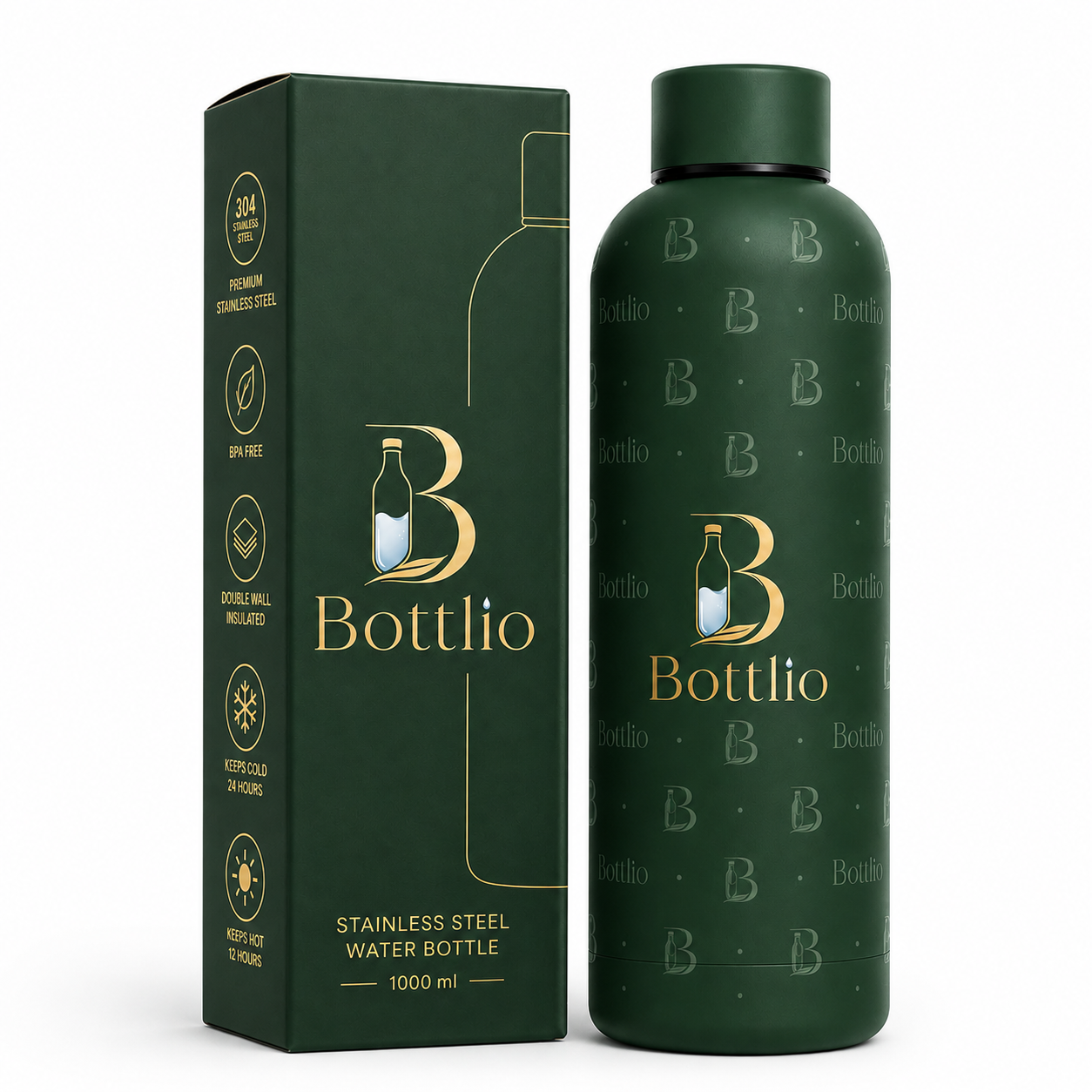 Bottlio Executive Office Bottle Premium stainless-steel bottle.