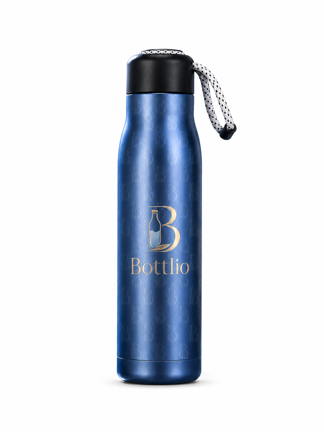 Bottlio Blush School Bottle slim bottle with wrist strap.