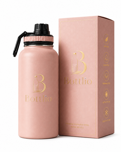 Bottlio PowerGrip Mint Gym Bottle Large mint bottle with heavy-duty carry handle.