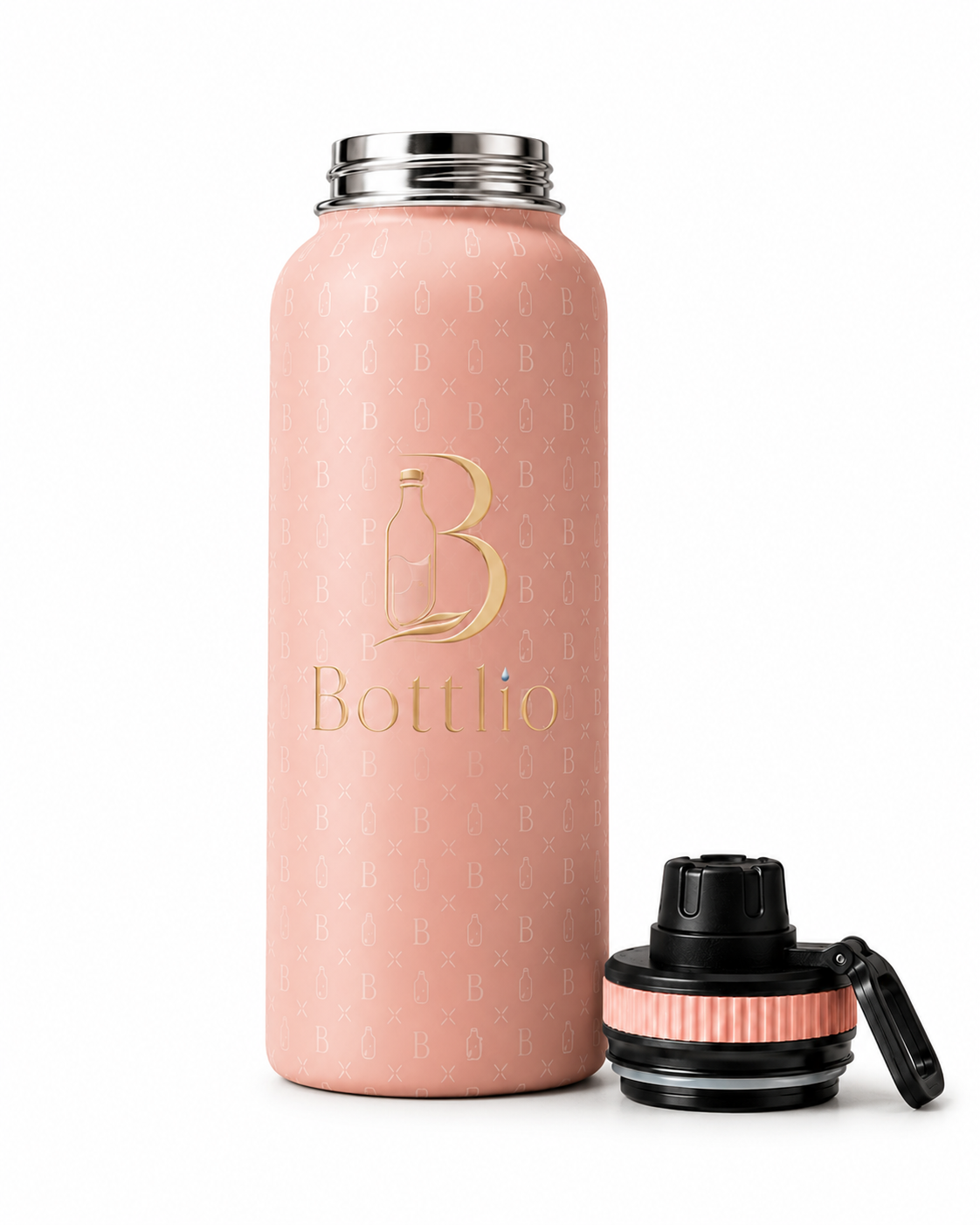 Bottlio PowerGrip Mint Gym Bottle Large mint bottle with heavy-duty carry handle.