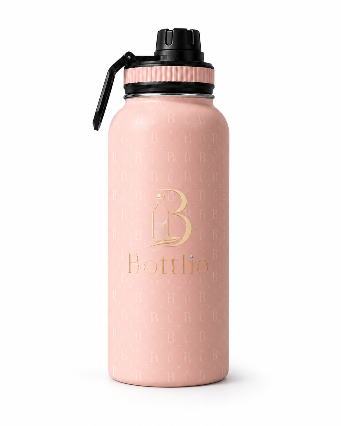 Bottlio PowerGrip Mint Gym Bottle Large mint bottle with heavy-duty carry handle.