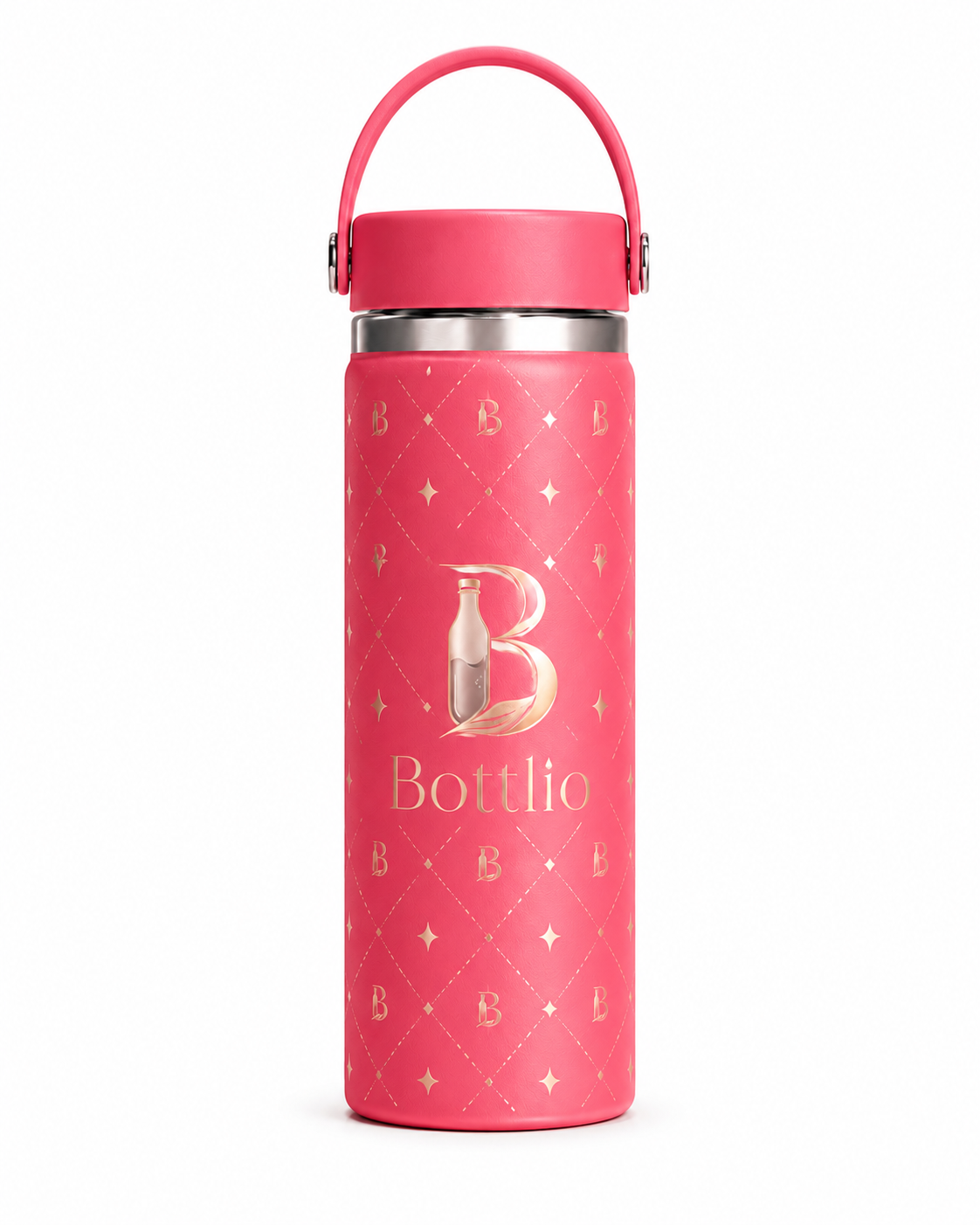 Bottlio Rose Luxe Office Bottle Premium bottle with a modern carry handle.