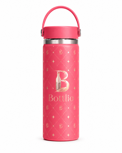 Bottlio Rose Luxe Office Bottle Premium bottle with a modern carry handle.