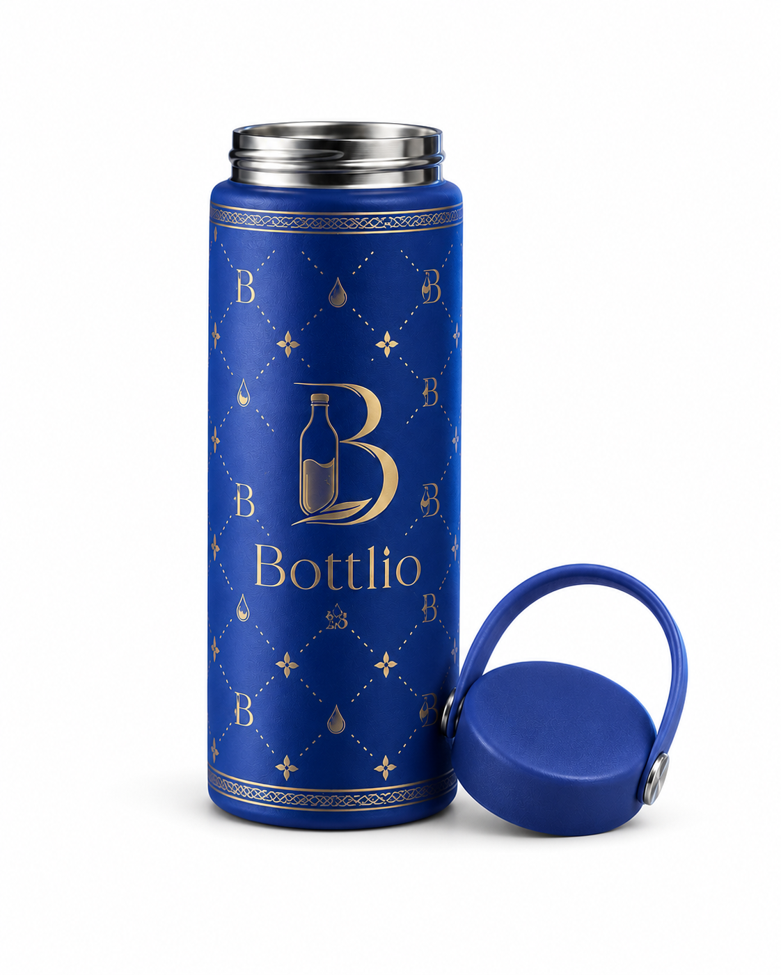Bottlio Rose Luxe Office Bottle Premium bottle with a modern carry handle.