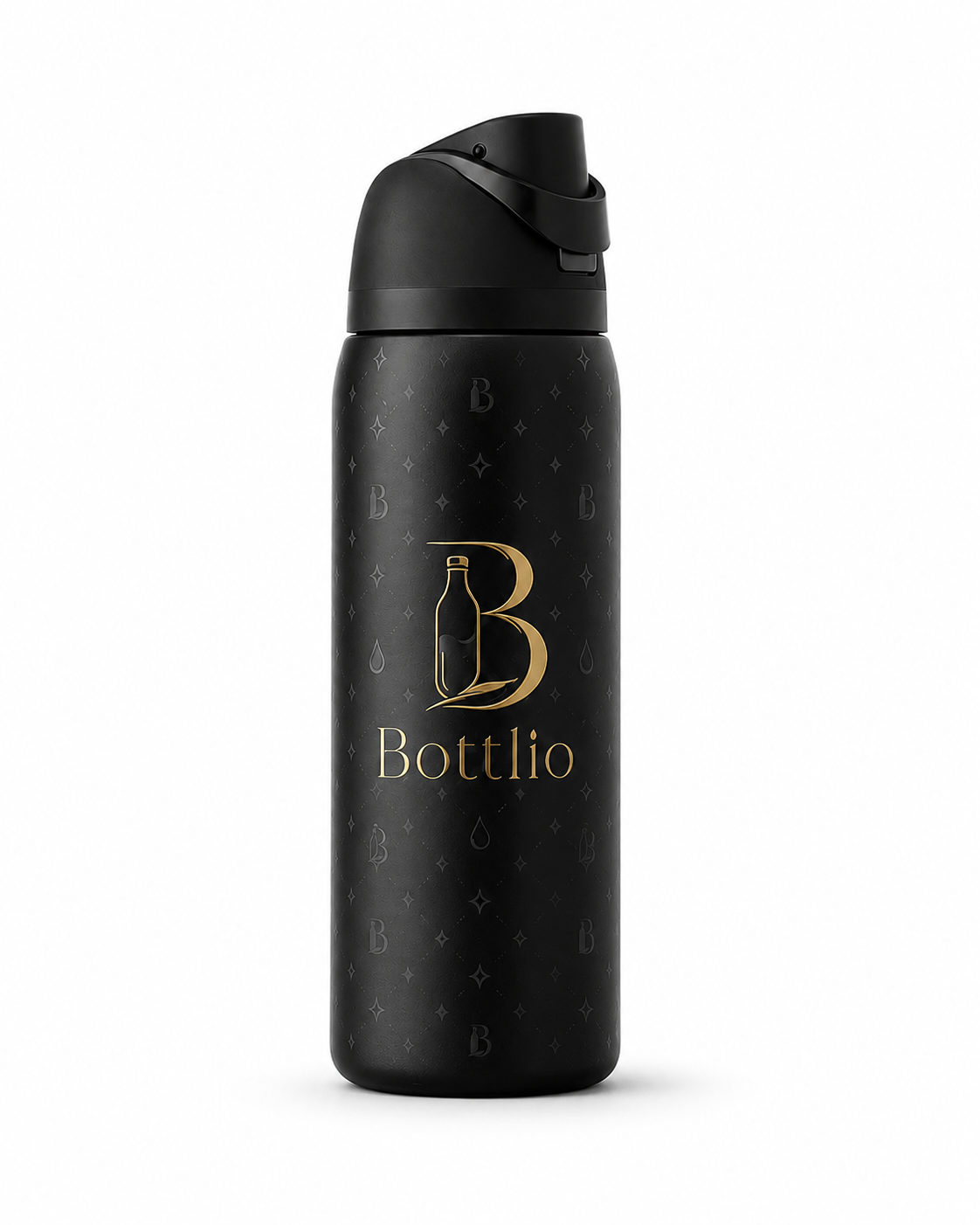 Bottlio Fuchsia Flip School Bottle with flip-top lid.