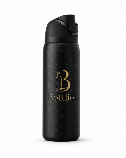 Bottlio Fuchsia Flip School Bottle with flip-top lid.