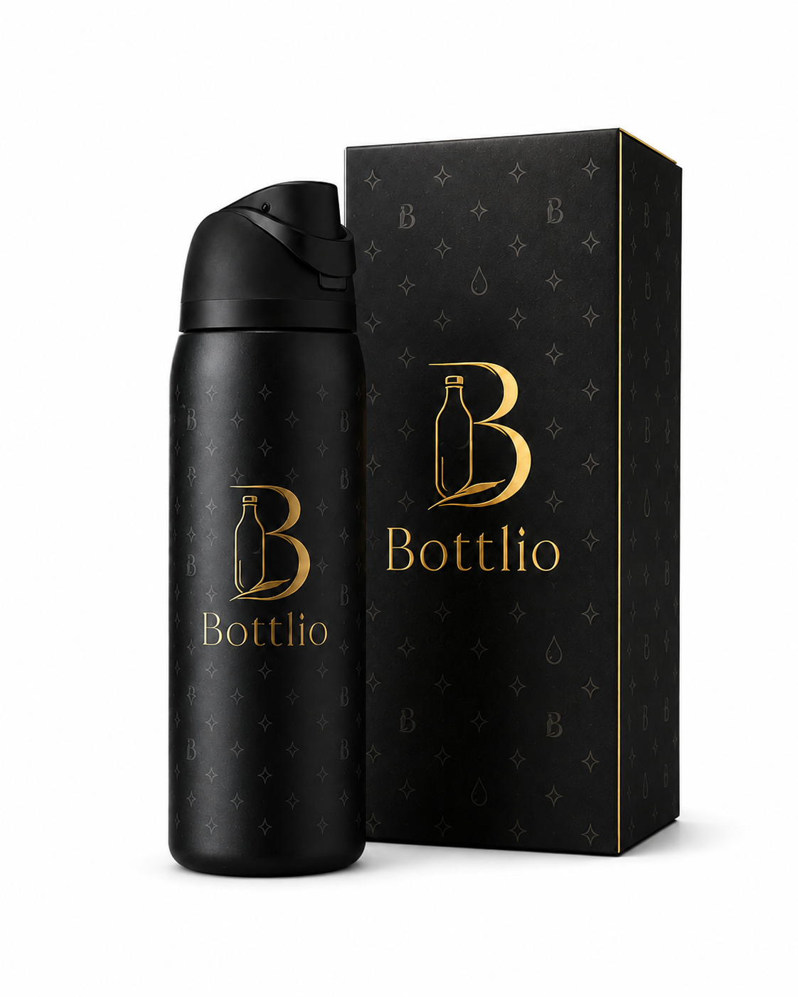 Bottlio Fuchsia Flip School Bottle with flip-top lid.