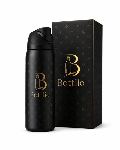 Bottlio Fuchsia Flip School Bottle with flip-top lid.