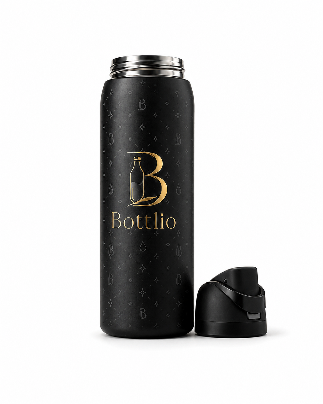 Bottlio Fuchsia Flip School Bottle with flip-top lid.