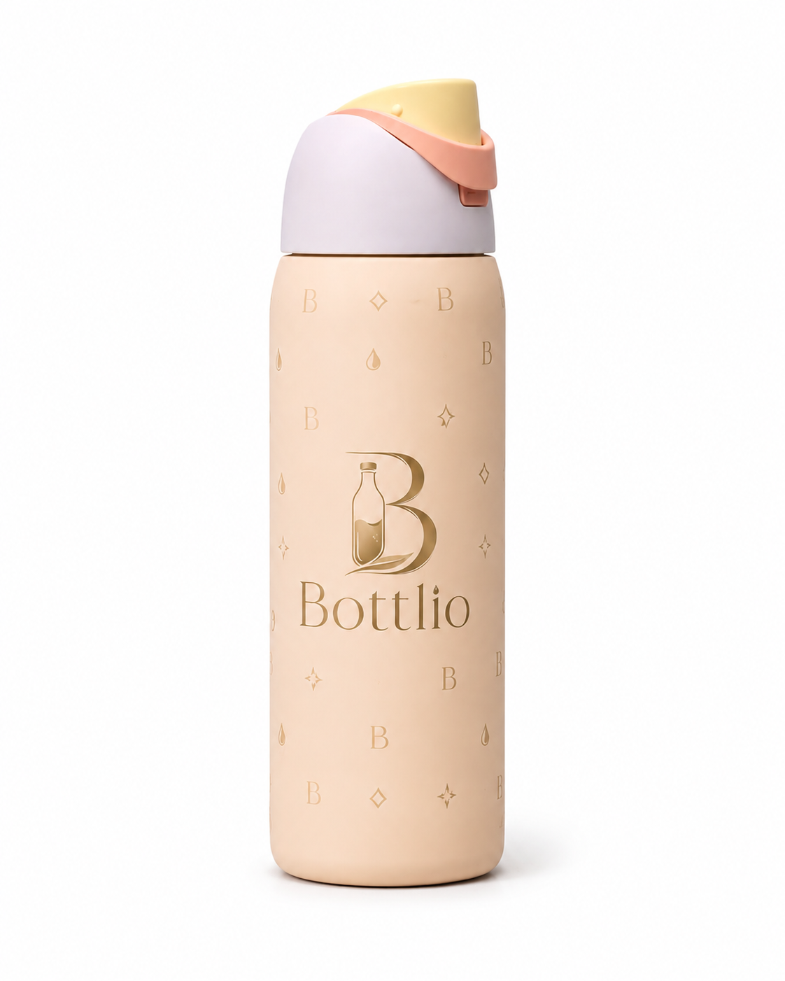 Bottlio Fuchsia Flip School Bottle with flip-top lid.