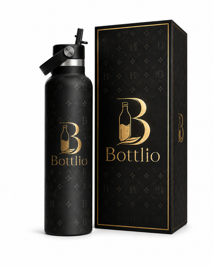 Bottlio Bubblegum Straw School Bottle with built-in straw and carry handle.