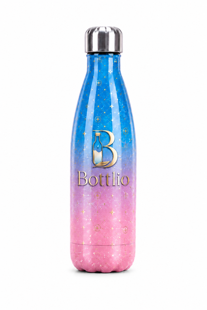 Bottlio Galaxy Office Bottle Elegant galaxy-finish bottle with stainless-steel cap.