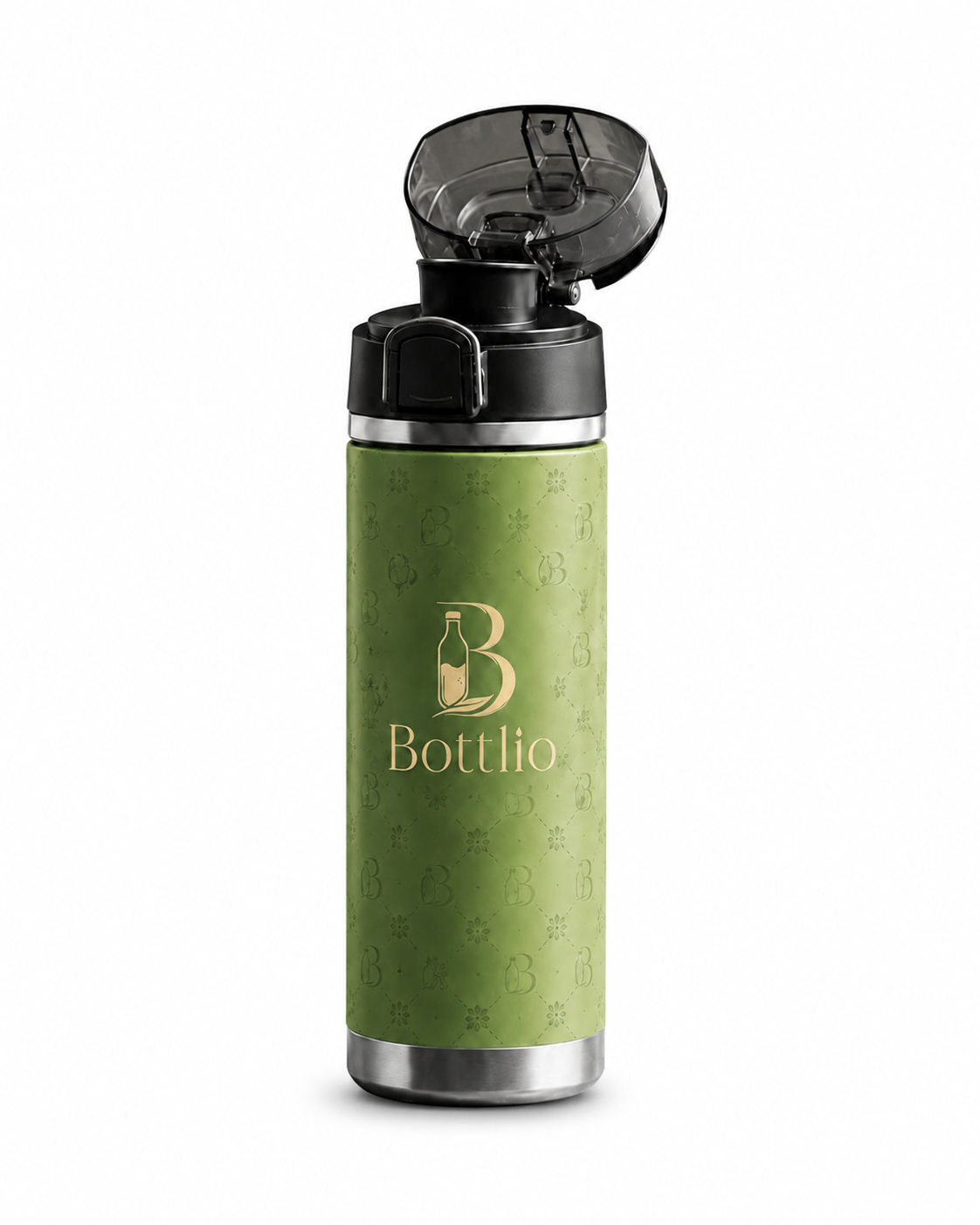 Bottlio MaxHydrate Gym Jug Large bottle with secure lid and metal handle.