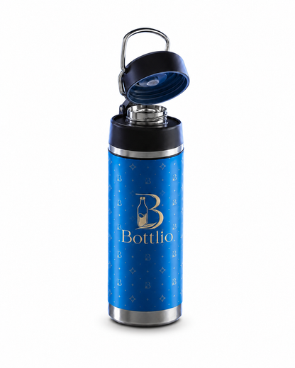 Bottlio MaxHydrate Gym Jug Large bottle with secure lid and metal handle.